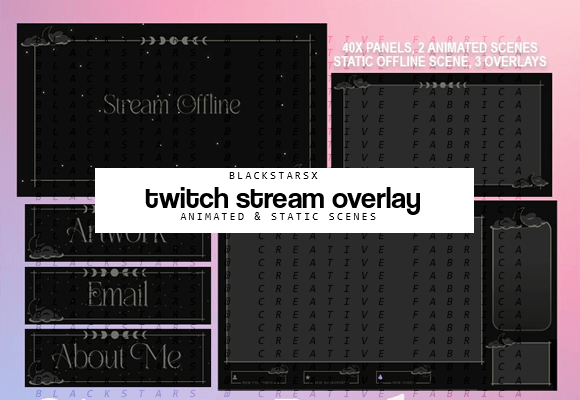 Preview of Celestial Twitch Animated Overlay social media template