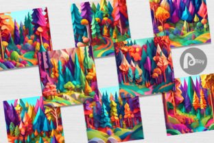Digital Paper 3D Paper Art Forest Graphic by Artnoy · Creative Fabrica