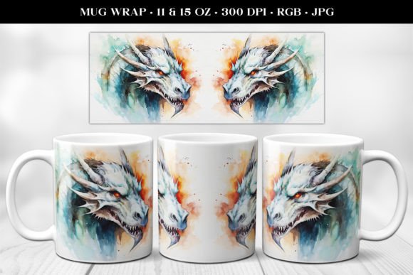 Dragon Mug Sublimation Design Mug Wrap Graphics