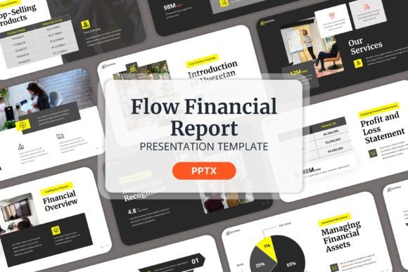 Preview of Flow Financial Report - PPT Templates business report presentation template