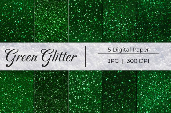 Green Glitter Paper Backgrounds