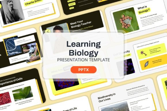 Preview of Learning Biology - Powerpoint Templates education presentation template