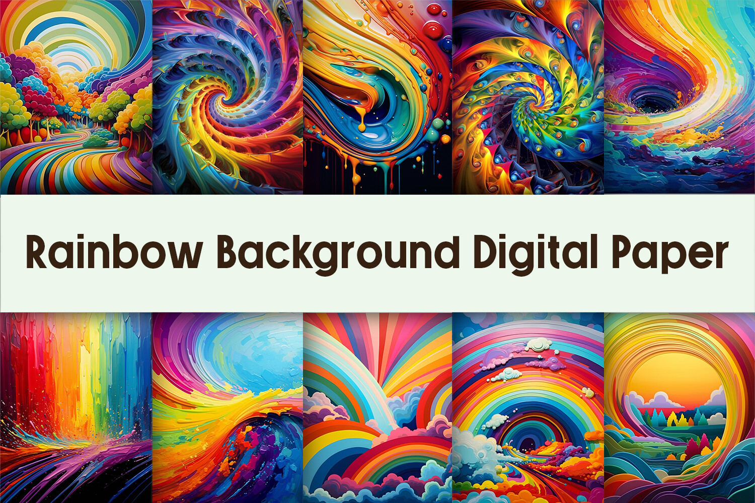 Rainbow Background Digital Paper Graphic by Pamilah · Creative Fabrica