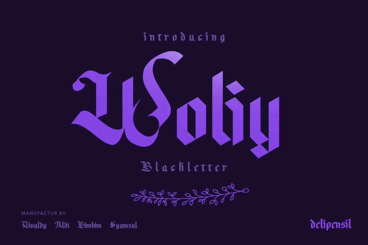Woliy preview, retro grunge font