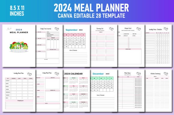 2024 Meal Planner Canva KDP
