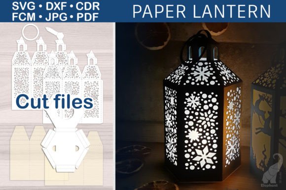 3d Christmas Lantern With Snowflakes Graphics