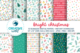 Bright Christmas Seamless Patterns Set Graphic by Creative Wolf Design ...