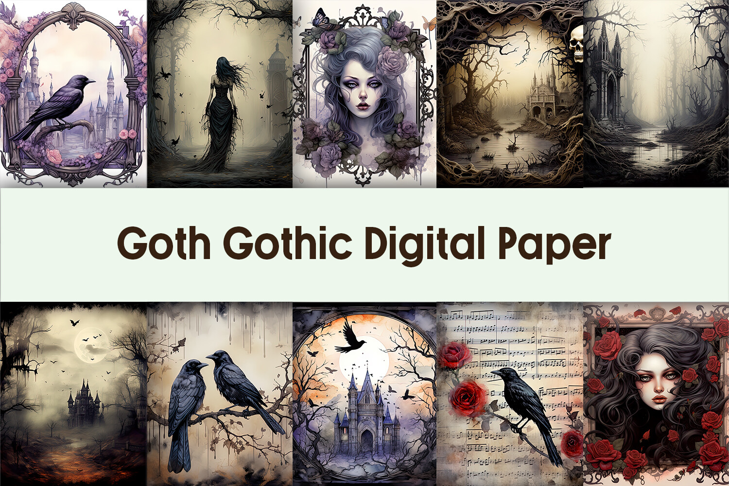 Goth Gothic Digital Paper Background Graphic by Pamilah · Creative Fabrica