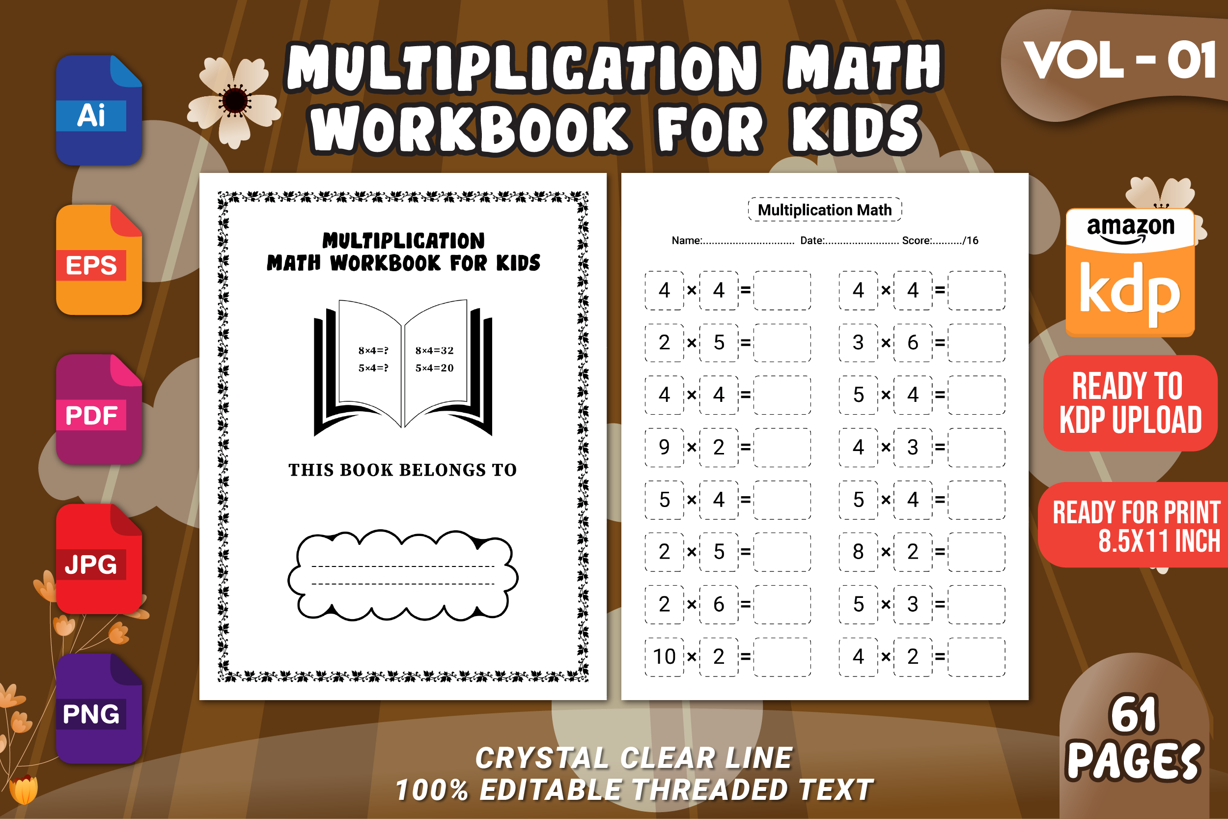 Multiplication Math Workbook Vol – 01