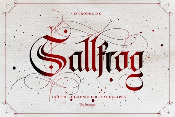Preview specimen of Sallfrog blackletter font