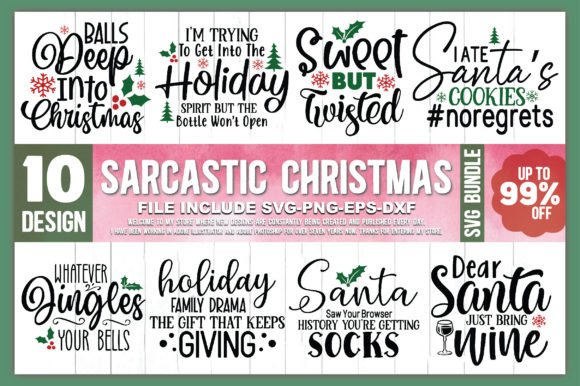Sarcastic Christmas SVG Bundle