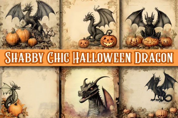 Shabby Chic Halloween Dragon