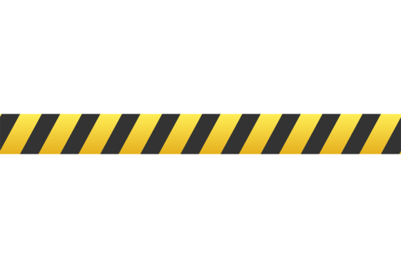 Striped Ribbon. Police Tape. Yellow Blac