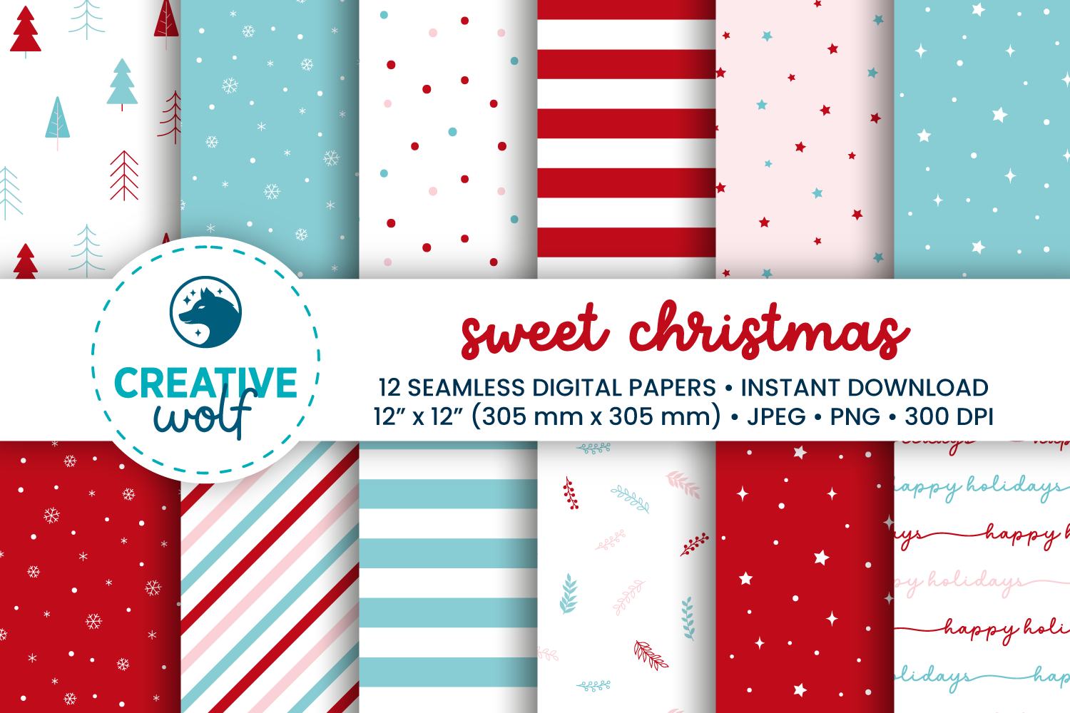 Sweet Christmas Seamless Digital Paper