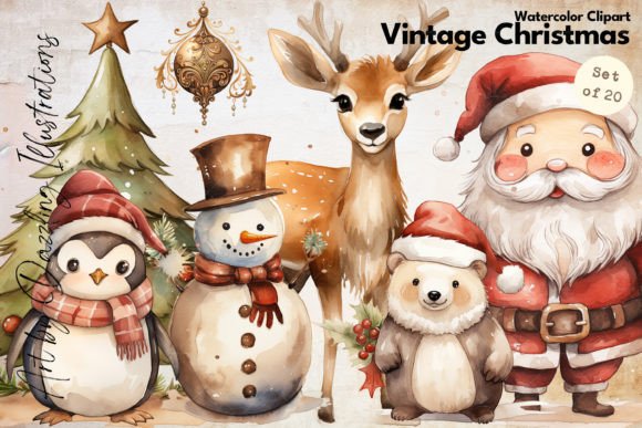 Vintage Christmas | Retro Christmas Graphic Illustrations By Dazzling Illustrations