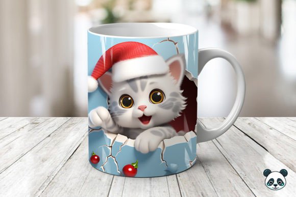 3d Kitten Mug Wrap Sublimation Graphics