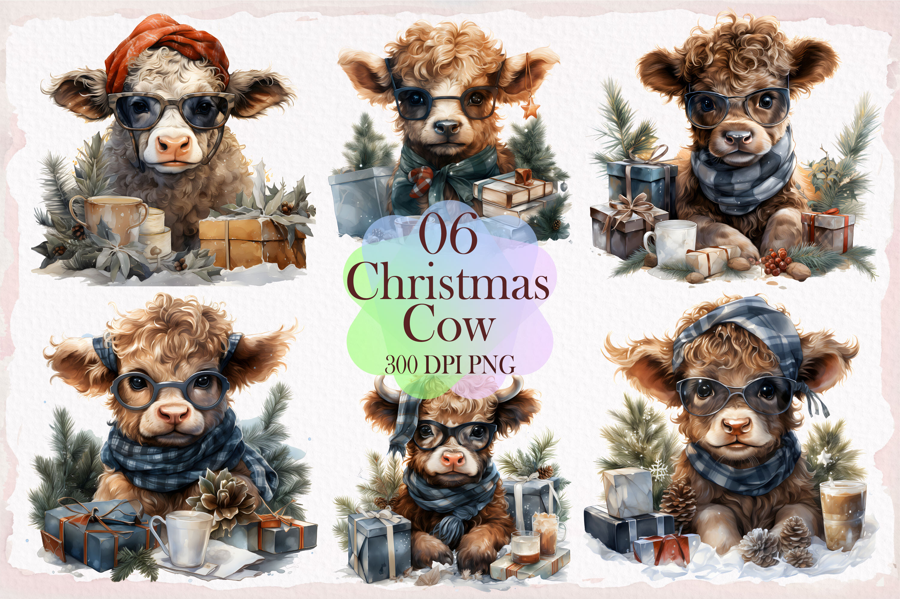Christmas Cow Graphic by SR Design · Creative Fabrica