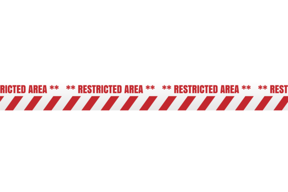 Restricted Area Tape. Dangerous Zone Red