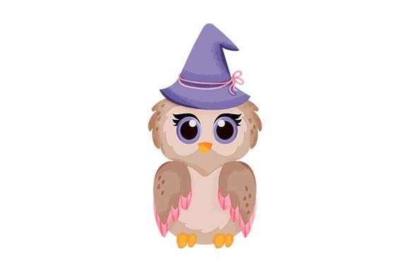Cute Owl with Witch Hat