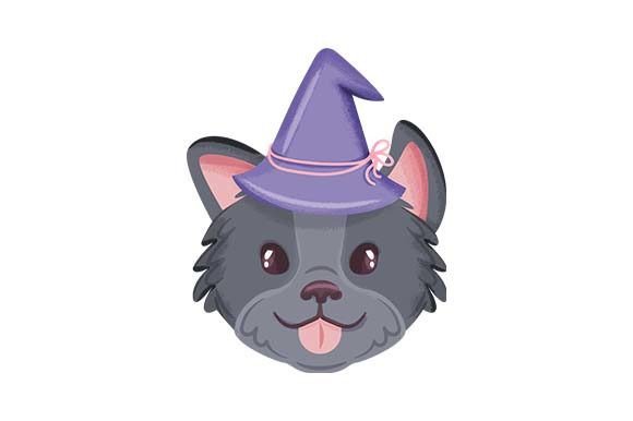 Cute Dog with Witch Hat