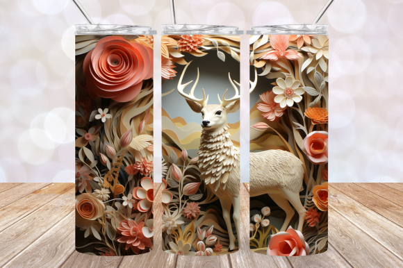 3d Deer Tumbler Wrap Png Graphic by misba design · Creative Fabrica