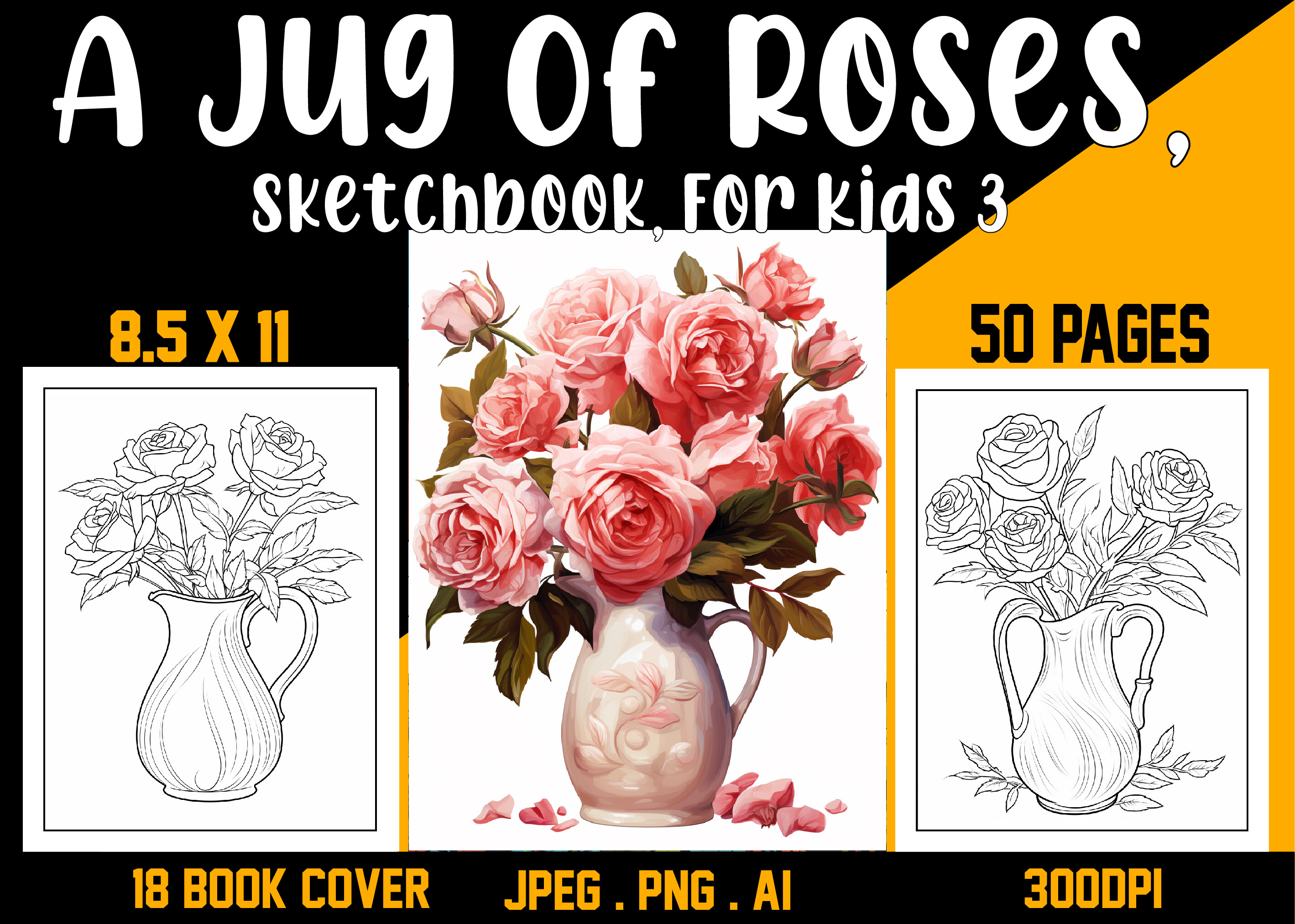 A Jug of Roses, Sketchbook, for Kids 3