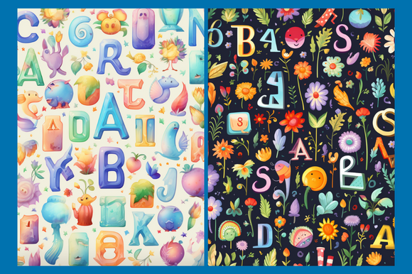 ABC Alphabet Patterns Graphic by Digital Art Studio · Creative Fabrica