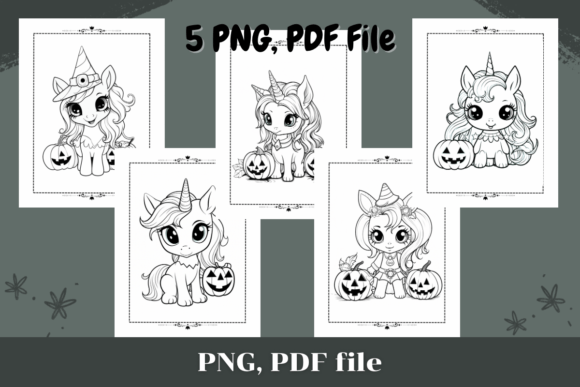 Cute Unicorn Halloween Coloring Pages