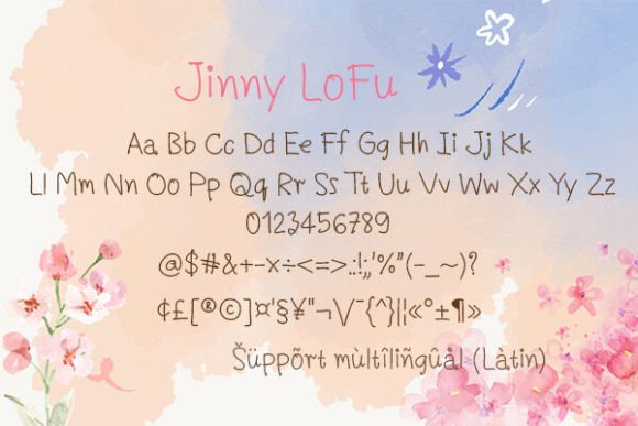 Jinny Lofu Font PNG with transparent background - Preview 1