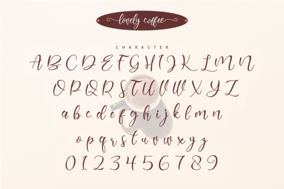 Lovely Coffee Font PNG with transparent background - Preview 1
