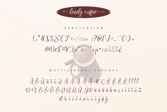 Lovely Coffee Font PNG with transparent background - Preview 2