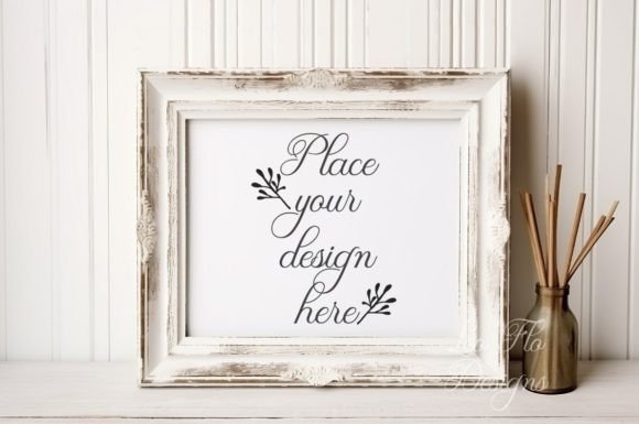 Rustic 8x10 Frame Print Mockup Cottage Grafika Ramki i Plakaty Przez Leo Flo Mockups