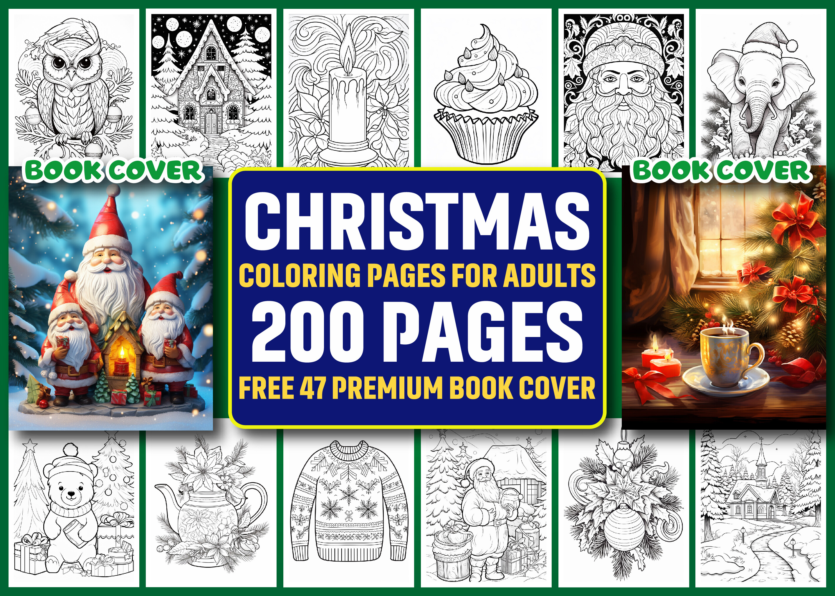 200 Christmas Coloring Pages for Adults