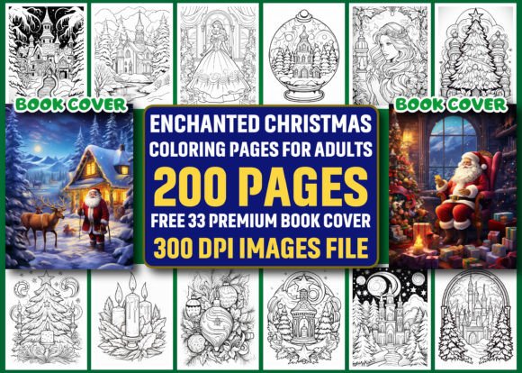 200 Enchanted Christmas Coloring Pages