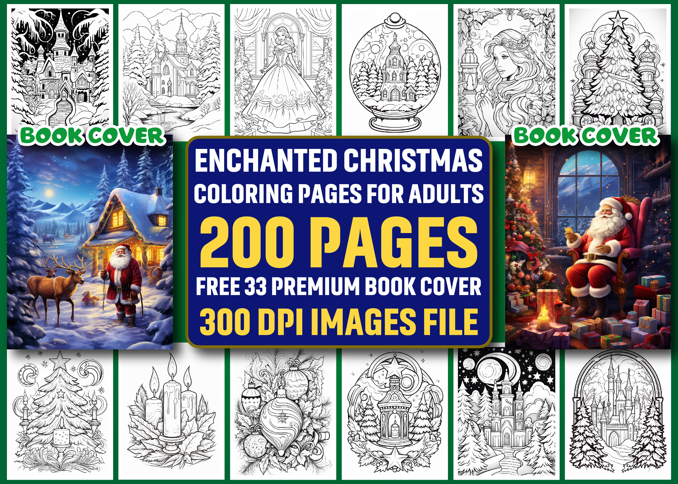 200 Enchanted Christmas Coloring Pages
