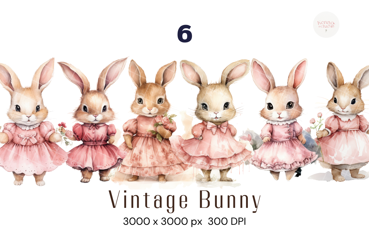 24 Rabit Artful Bunny Clipart Cute Animated Rabit Graphic by kennocha748 ...