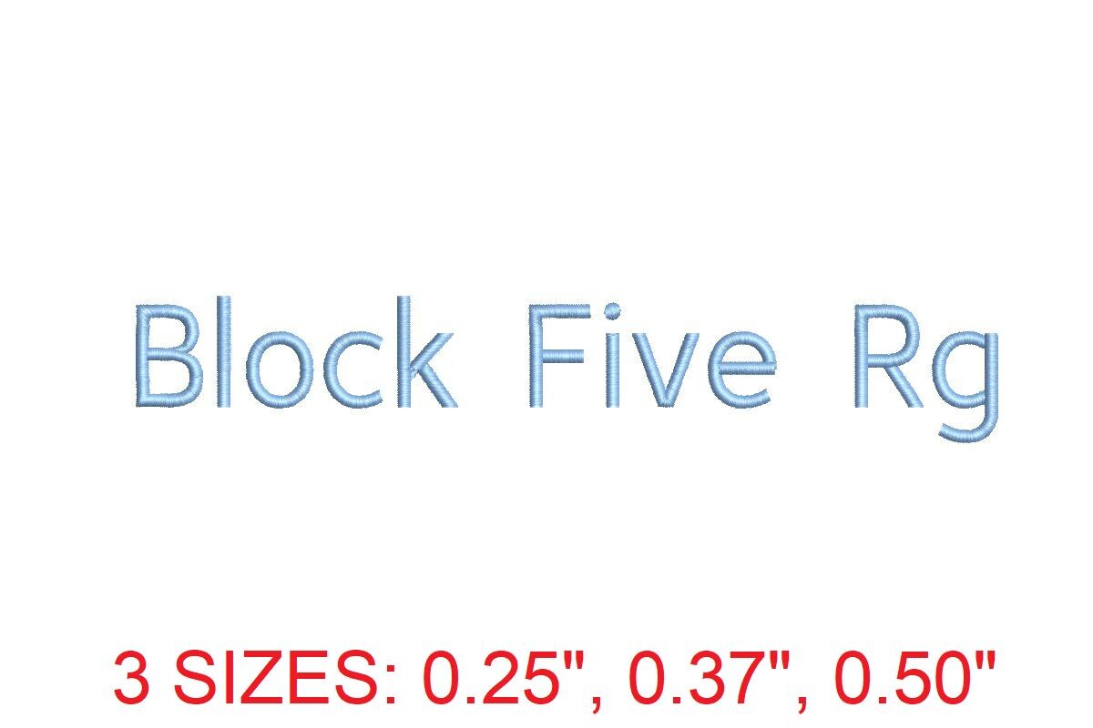 Block Five Rg Embroidery Font
