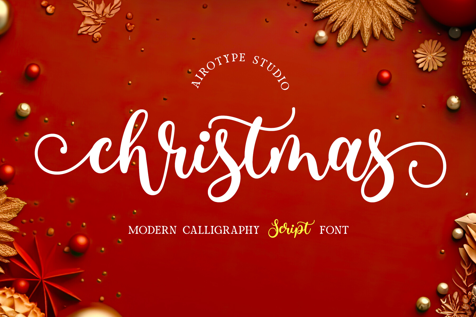 Christmas Script preview: modern elegant script with swash details