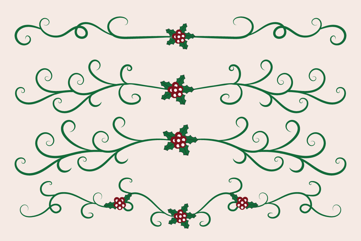 Christmas Lines Separator Text Dividers