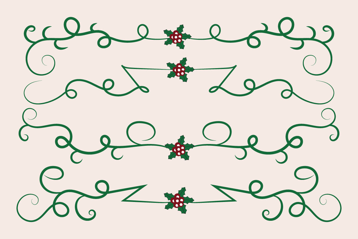 Christmas Lines Separator Text Dividers