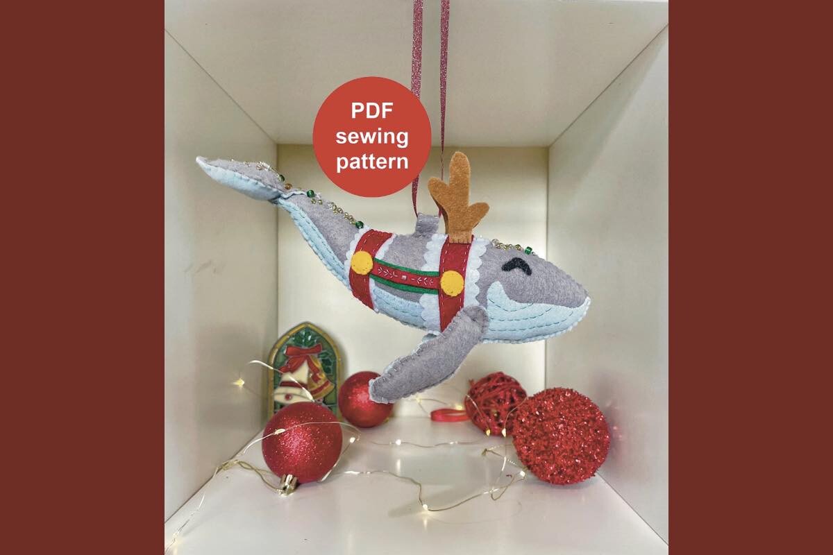 Christmas Ornament Whale Sewing Pattern