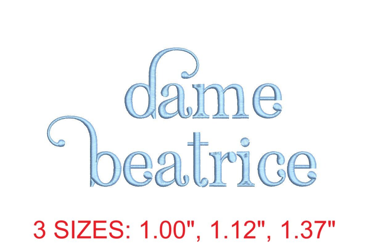 Dame Beatrice Embroidery Font