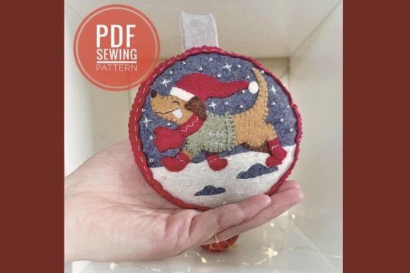 Dog Christmas Ornament Sewing Pattern
