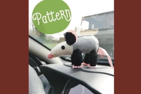 Felt Opossum Ornament Sewing Pattern