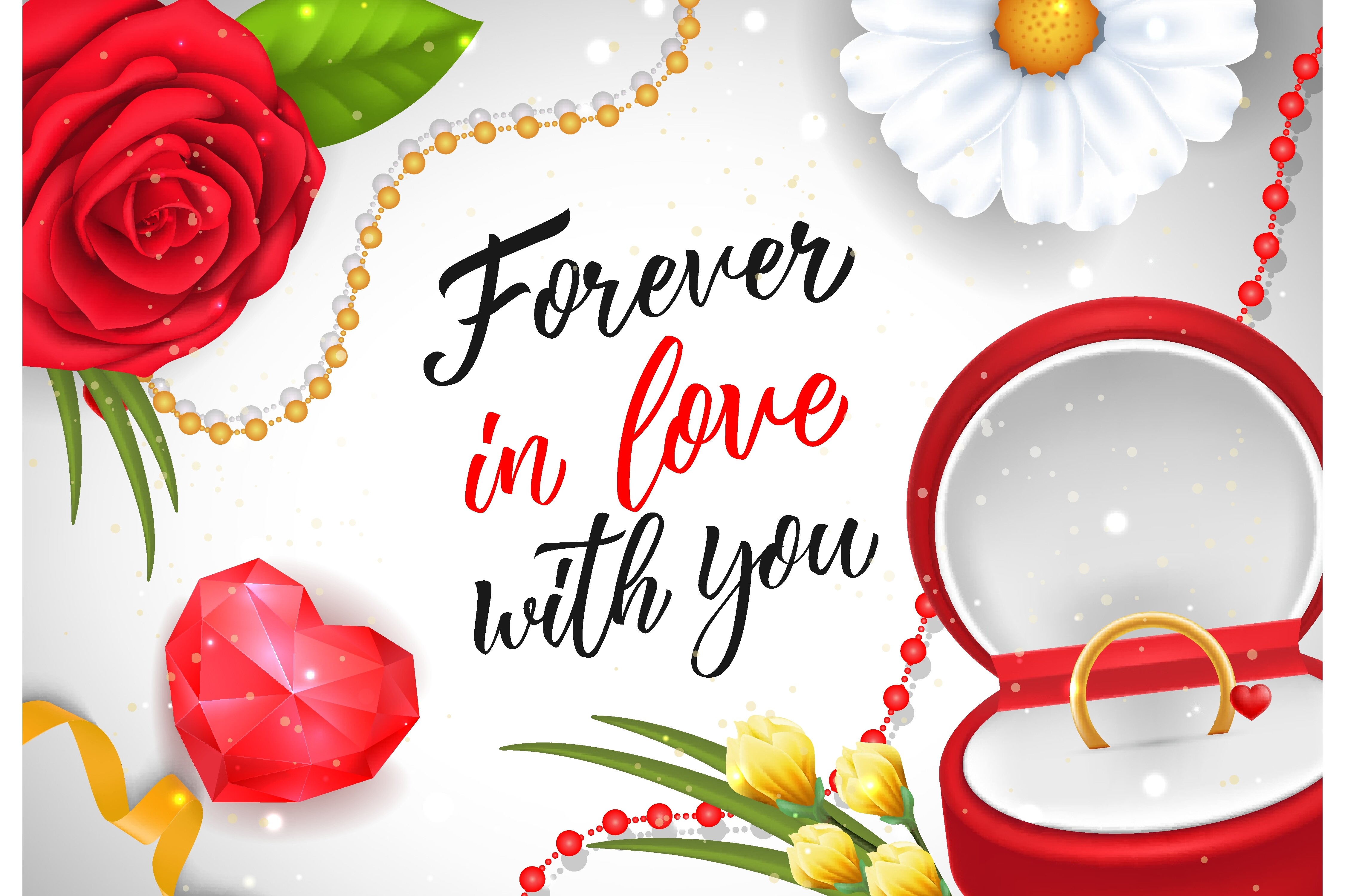 Forever in Love with You Festive Letteri Graphic by pch.vector ...