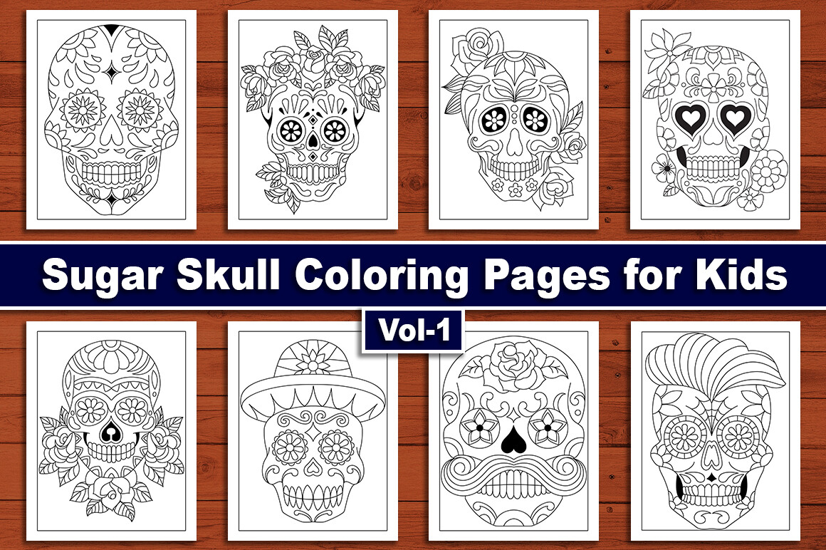 Sugar Skull Coloring Pages for Kids 6-12