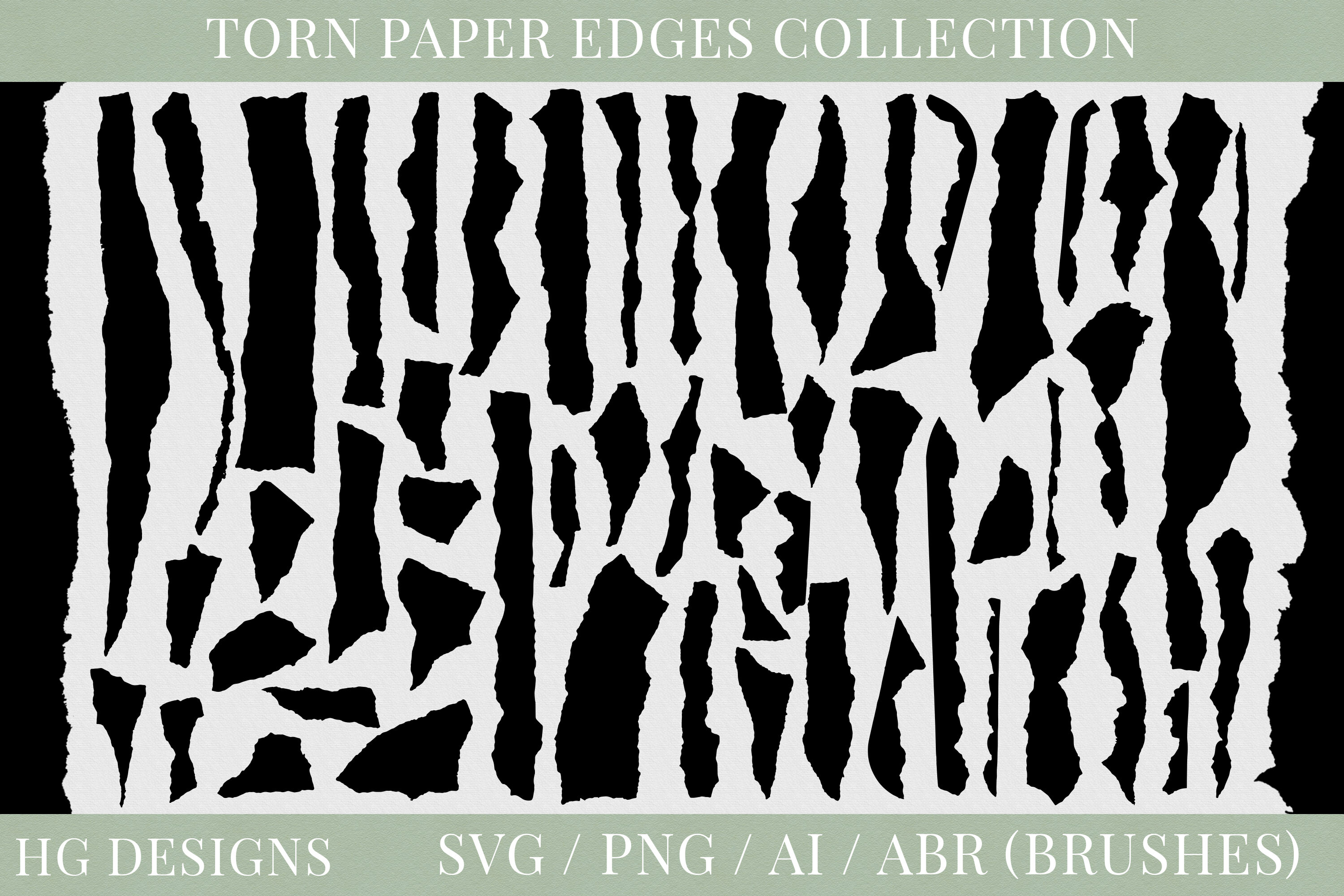 Torn Paper Edges Brushes and More Graphic by HG Designs · Creative Fabrica