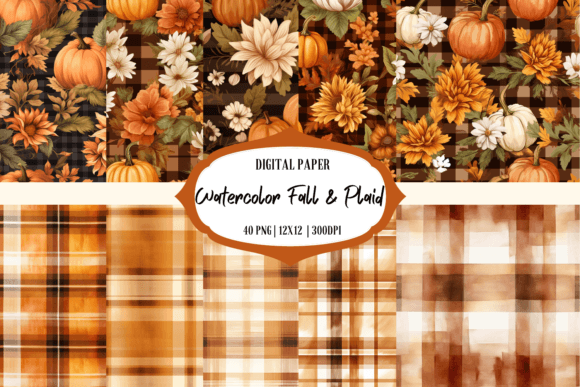 Watercolor Fall Background Bundles