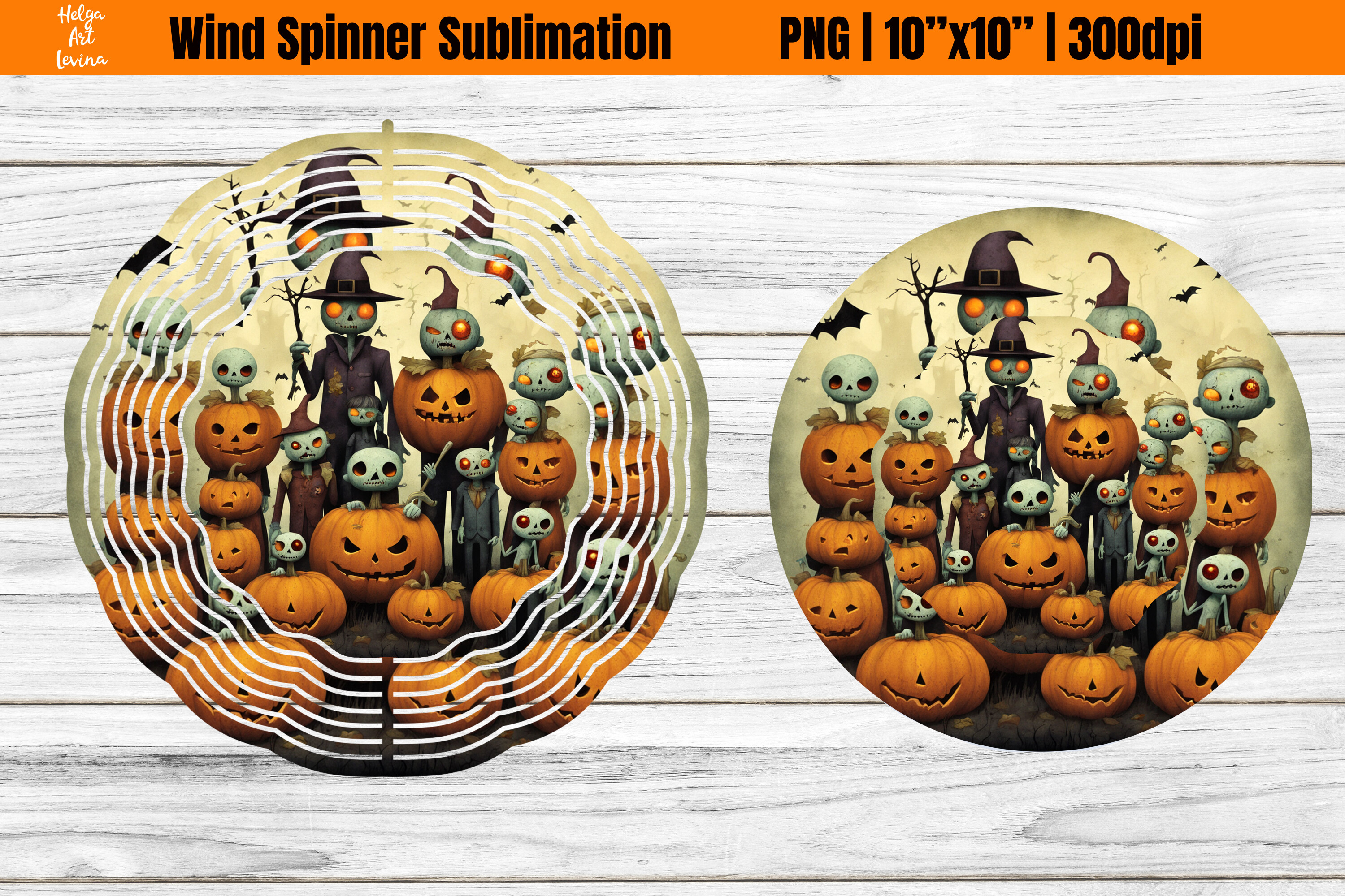 Wind Spinner Sublimation | Halloween PNG Graphic by Helga Art Levina ...