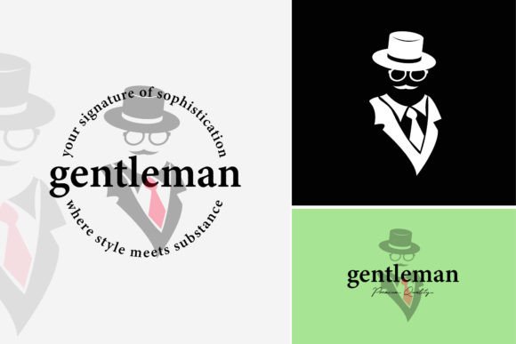 Emblem of Gentleman Logo Retro Vector Graphic Logos By PyruosID
